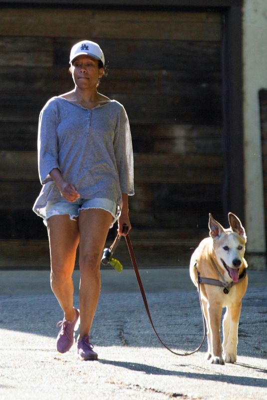 REGINA KING Out with Her Dog in Los Angeles 05/02/2020