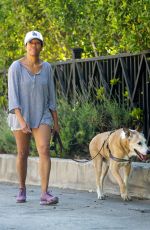 REGINA KING Out with Her Dog in Los Angeles 05/02/2020