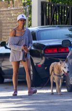 REGINA KING Out with Her Dog in Los Angeles 05/02/2020