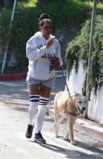 REGINA KING Out with Her Dog in Los Feliz 05/29/2020
