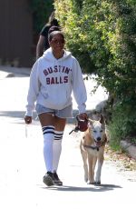 REGINA KING Out with Her Dog in Los Feliz 05/29/2020