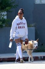 REGINA KING Out with Her Dog in Los Feliz 05/29/2020