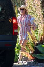 ROBIN WRIGHT in Denim Shorts Out Shopping in Pacific Palisades 05/15/2020