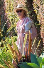 ROBIN WRIGHT in Denim Shorts Out Shopping in Pacific Palisades 05/15/2020