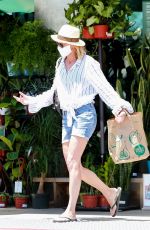 ROBIN WRIGHT in Denim Shorts Out Shopping in Pacific Palisades 05/15/2020