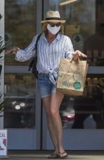 ROBIN WRIGHT in Denim Shorts Out Shopping in Pacific Palisades 05/15/2020