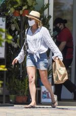 ROBIN WRIGHT in Denim Shorts Out Shopping in Pacific Palisades 05/15/2020