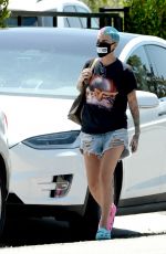 RUBY ROSE in Denim Cut Off Out in Los Angeles 05/01/2020