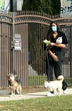 SARA SAMPAIO Out with Her Dogs in Los Angeles 05/09/2020