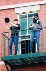 SARAH SILVERMAN Cheers for Frontline Workers from Her Fire-escape in New York 05/14/2020