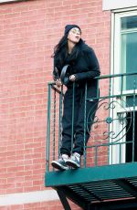 SARAH SILVERMAN on Her Fire Escape in New York 05/09/2020