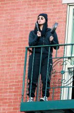 SARAH SILVERMAN on Her Fire Escape in New York 05/09/2020