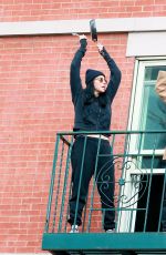 SARAH SILVERMAN on Her Fire Escape in New York 05/09/2020