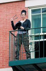 SARAH SILVERMAN on Her Fire Escape in New York 05/28/2020