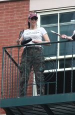 SARAH SILVERMAN on the Balcony of Her Apartment in New York 05/29/2020