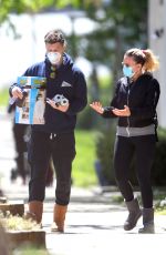 SCARLETT JOHANSSON and Colin Jost Wearing Mask Out in The Hamptons 05/14/2020