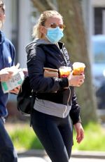SCARLETT JOHANSSON and Colin Jost Wearing Mask Out in The Hamptons 05/14/2020