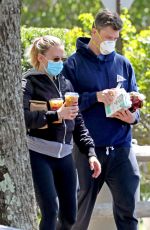 SCARLETT JOHANSSON and Colin Jost Wearing Mask Out in The Hamptons 05/14/2020