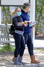 SCARLETT JOHANSSON and Colin Jost Wearing Mask Out in The Hamptons 05/14/2020