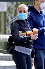 SCARLETT JOHANSSON and Colin Jost Wearing Mask Out in The Hamptons 05/14/2020