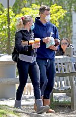 SCARLETT JOHANSSON and Colin Jost Wearing Mask Out in The Hamptons 05/14/2020