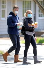 SCARLETT JOHANSSON and Colin Jost Wearing Mask Out in The Hamptons 05/14/2020