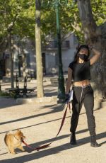 THYLANE BLONDEAU Out with her Dog in Saint-tropez 05/11/2020