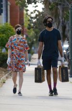 TILDA COBHAM-HERVEY and Dev Patel Shopping at Erewhon Market in West Hollywood 05/09/2020