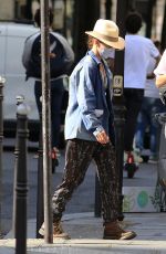 VANESSA PARADIS Wearing Mask and Hat Out in Paris 05/20/2020