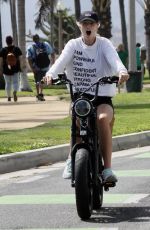 ABBY CHAMPION and Patrick Schwarzenegger Out Cycling in Santa Monica 06/19/2020