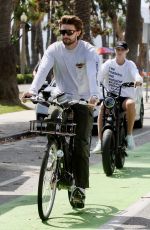 ABBY CHAMPION and Patrick Schwarzenegger Out Cycling in Santa Monica 06/19/2020