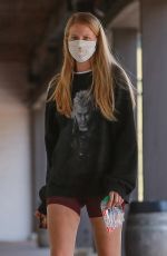 ABBY CHAMPION Wearing a Gucci Mask at Caffe Luxxe in Los Angeles 06/10/2020