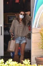 ALESSANDRA AMBROSIO in Denim Shorts Out Shopping in Malibu 06/10/2020