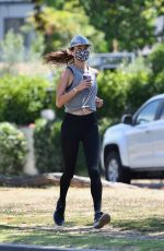 ALESSANDRA AMBROSIO Out Jogging in Brentwood 06/03/2020