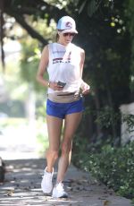 ALESSANDRA AMBROSIO Out Jogging in Brentwood 06/11/2020