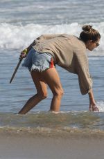 ALESSANDRA AMBROSIO Out on the Beach in Santa Monica 06/10/2020