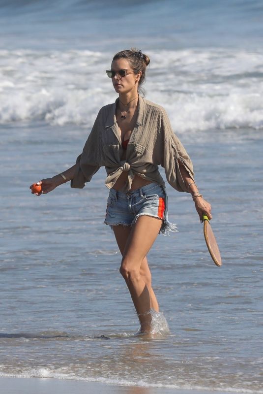 ALESSANDRA AMBROSIO Out on the Beach in Santa Monica 06/10/2020
