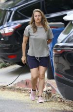 ALICIA SOLVERSTONE in Shorts Out with Her Dogs in Los Angeles 06/17/2020