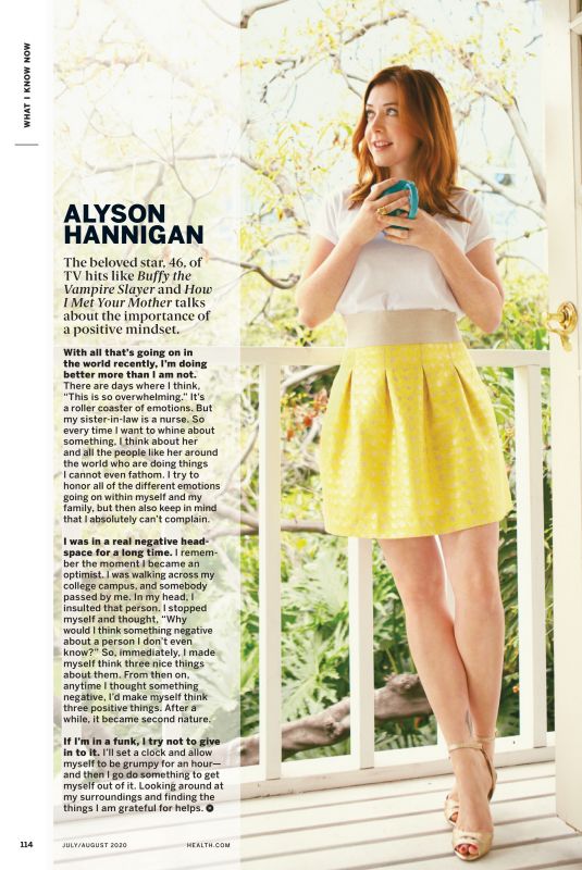 ALYSON HANNIGAN in Health Magazine, July/August 2020