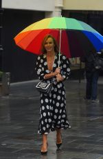 AMANDA HOLDEN Arrives on a Rainy Day at Global Radio in London 06/11/2020