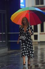 AMANDA HOLDEN Arrives on a Rainy Day at Global Radio in London 06/11/2020