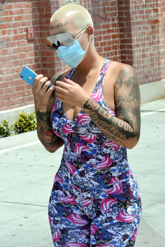 AMBER ROSE in Tights Out in Los Angeles 06/20/2020