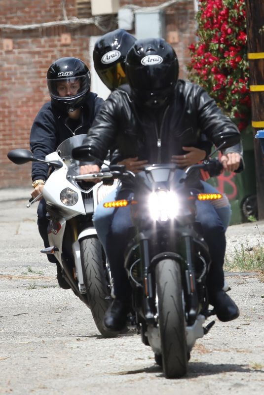 ANA DE ARMAS and Ben Affleck on His Motorcycle Out in Los Angeles 06/02/2020