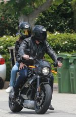 ANA DE ARMAS and Ben Affleck on His Motorcycle Out in Los Angeles 06/02/2020