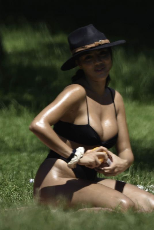ARIANNA AJTAR in Bikini Sunbathing at a Park in Manchester 06/25/2020