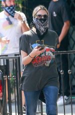 ASHLEY BENSON Wearing Banda Mask Out in West Hollywood 06/13/2020
