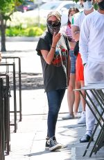 ASHLEY BENSON Wearing Banda Mask Out in West Hollywood 06/13/2020