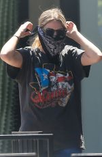 ASHLEY BENSON Wearing Banda Mask Out in West Hollywood 06/13/2020