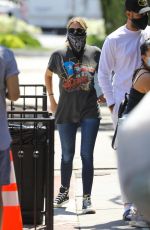 ASHLEY BENSON Wearing Banda Mask Out in West Hollywood 06/13/2020