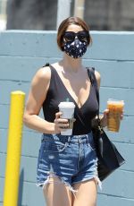 ASHLEY GREENE in Denim Shorts Out in Los Angeles 06/13/2020